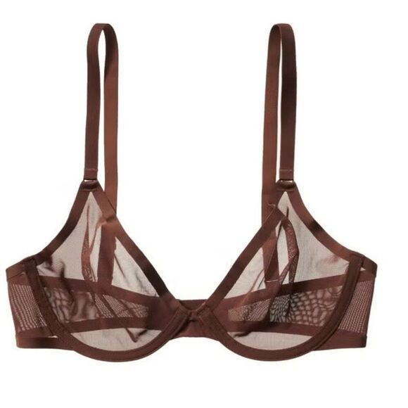 CUUP The Plunge Mesh Bra Espresso, Various Sizes NEW W/O TAG - Picture 2 of 6
